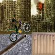 Soldier on Bike Destroyed City